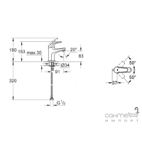 Змішувач для раковини Grohe BauCurve 23165000