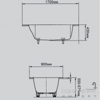 Ванна стальная с каркасом и панелью Kaldewei Studio L 828-3 (2228. 4803. 0001)