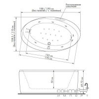 Овальна гідромасажна ванна Aquator Monte Carlo Гідро (491)