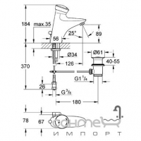 Автоматический смеситель для раковины со смешиванием GROHE Eurodisc SE 36251000