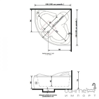 Кутова ванна, що вбудовується Treesse Haiti V7450