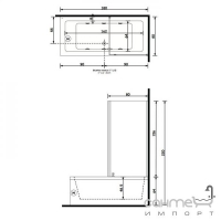Душова кабіна для ванної Treesse Quadra Box Easy 178-180 B5384
