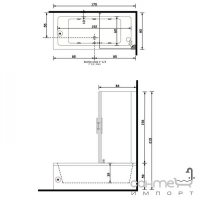 Душова кабіна для ванної Treesse Quadra Box Easy2 178-180 B538C