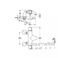 Термостат для ванни, вертикальний монтаж GROHE Grohtherm 3000 34188000