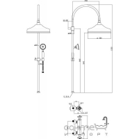 Душевой гарнитур с термостатическим смесителем, душ D 300 мм Fir Melrose 20612732200 бронза