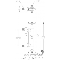 Термостатический смеситель для душа с креплением к наружной колонне Fir Cora 35339321000 хром 