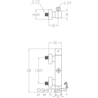 Термостатичний змішувач для душу з кріпленням до зовнішньої колони Fir Playone 85339421000 хром