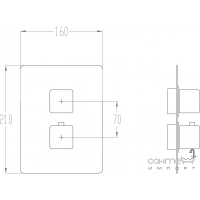 Термостатический смеситель для душа встраиваемый наружная часть Fir Playone 85423221000 хром 