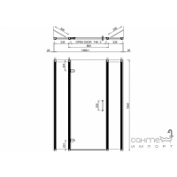 Душові двері на петлях з додатковими панелями (2x300 мм) Burlington BU8