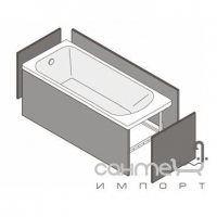 Автономна бічна панель для прямокутної ванни 90х56 Sanitana B9056PMSA дерево в 3 кольорах