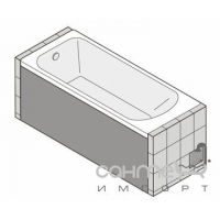Передня панель для прямокутної ванни 180х51 Sanitana B18051ACM термоалюміній в 8 кольорах
