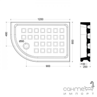 Душевой поддон угловой левосторонний 80x120 SX Kerasan Retro 1333