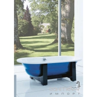 Сталева ванна овальна 180х80 окремостояща Sanitana Queen B80OMWL.13C металевий фасад синій