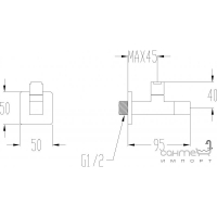 Запірний вентиль зі знімним фільтром для врізного змішувача на одного отвір Fir 11050521000 хром