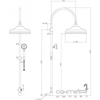 Душова колона з ручним душем та настінним парканом води Fir 1435273 хром та хром/чорна кераміка