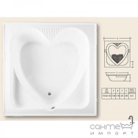 Ванна квадратная Rak Ceramics Heart (белая )