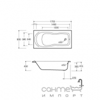 Гідромасажна ванна прямокутна 170х80 Sanitana Carolina Multijet Digital M70CRB