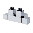 Дизайнерский угловой кран для радиатора Carlo Poletti Cube TwinV661H, Белый