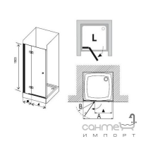 Душевые двери в нишу Ravak SmartLine SMSD2-90 A-L 0SL7AA00Z1 хром/прозрачное левая