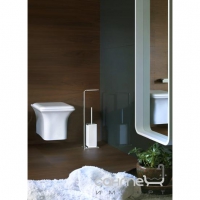 Стойка настенная с держателем для туалетной бумаги и ершиком белым Gessi iSpa Accessories 41667
