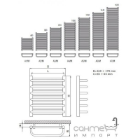 Сталева сушка для рушників Radeco A/M 385x1250 Білий