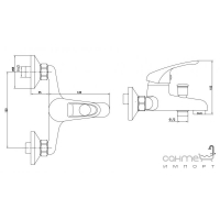 Смеситель для ванны с душевым комплектом Deante Fliger Batumi BFB 011M