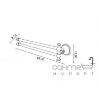 Держатель для полотенец двойной All.pe Harmony VCOT HA013 бронза