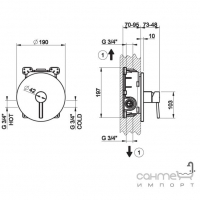 Змішувач вбудований, зовнішня частина Gessi Universal Box 37772/031