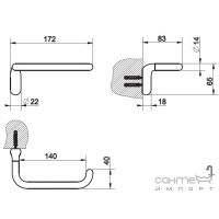 Настенный держатель для туалетной бумаги Gessi Goccia Accessories 38055 Белый CN и Черный XL