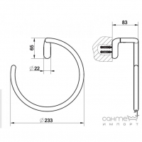 Кольцо для полотенец Gessi Goccia Accessories 38109 Белый CN и Черный XL