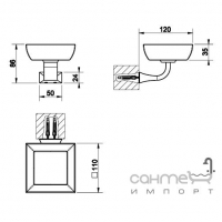 Мыльница настенная Gessi Mimi 33202/149 Finox/Белая керамика 