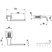 Настенный держатель для туалетной бумаги вертикальный или горизонтальный Gessi Mimi 33255/031 Хром 