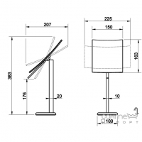 Зеркало настольное, поворотное, увеличивающее Gessi Mimi 33388/080 Золото CCP 