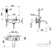 Смеситель для ванны Gessi Rettangolo XL 26119/031 Хром