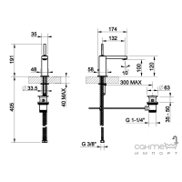 Змішувач для раковини Gessi Rettangolo J 20601/149 Finox