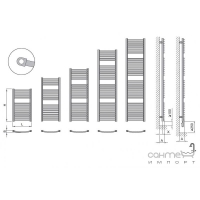 Водяной полотенцесушитель Isan Grenada Radius 500x1775 Хром