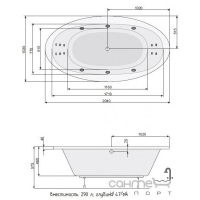 Гідромасажна овальна ванна 204x103 PoolSpa Aura EFFECTS NAVI PHRVO..SEHC0929