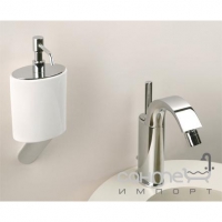 Дозатор для жидкого мыла настенный Gessi Ovale 25614/031 Хром/Белая керамика 