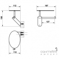 Настенный держатель для туалетной бумаги с крышкой Gessi Ovale 25649/149 Finox 
