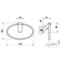 Кольцо для полотенец Gessi Ovale 25709/031 Хром 