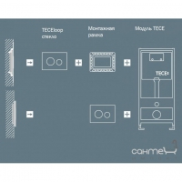 Монтажна рамка для встановлення скляних панелей TECEloop на рівні стіни TECE 9.240.649 хром глянсовий