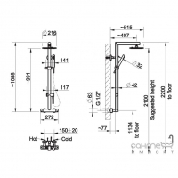 Термостатичний змішувач з верхнім душем Gessi Minimali Shower 23465/031