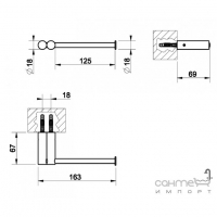 Настінний тримач для туалетного паперу вертикальний або горизонтальний Trasparenze-Riflessi 37355/031
