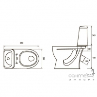 Унітаз-компакт Sanita Ідеал 049403 стандарт 3/6 термопластикове сидіння