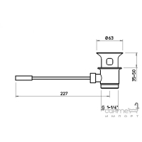 Донный клапан для раковины с автоматической пробкой и фронтальным открытием Gessi 01346 Хром шлифованный и Finox