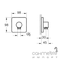 Підключення для душового шлангу VitrA T4 A40649 хром