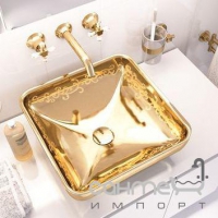 Смеситель для умывальника с донным клапаном VitrA Juno Swarovski A4166123 золото