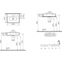 Умивальник з переливом 60см VitrA Design Basins Nuo 4432B003-0001 білий