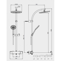 Термостатичний змішувач із душовою колоною та ручним душем Bonomi Bonny 112440 Хром