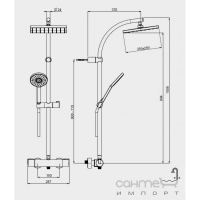 Термостатический смеситель с душевой колонной и ручным душем Bonomi Bonny 112441 Хром